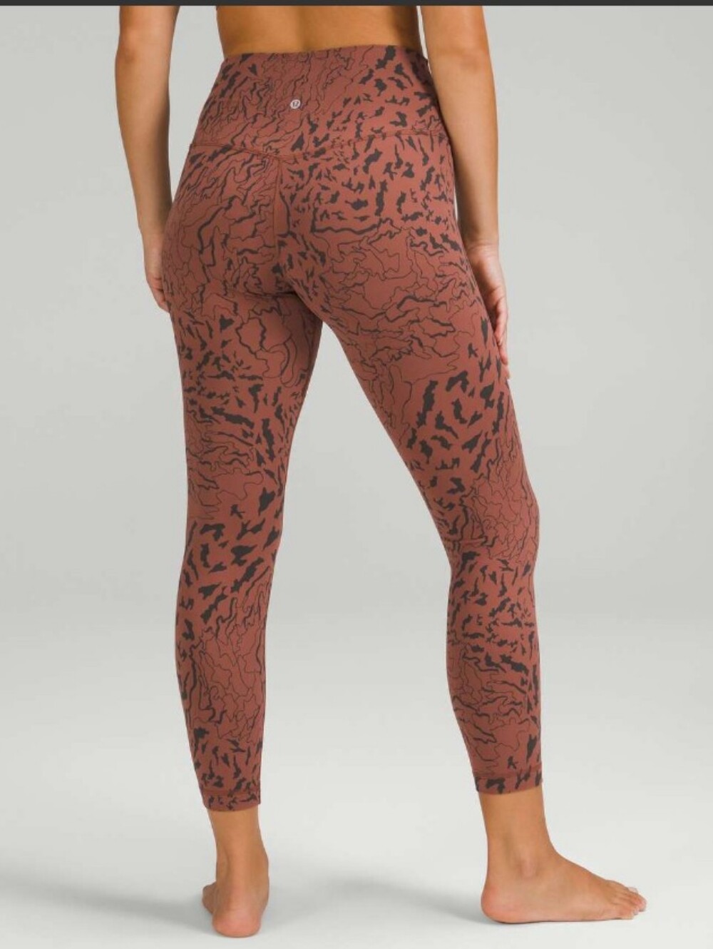 Lulu Align 25" Highrise Jacquard Copper Graphite Patterned Leggings